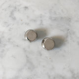 Vintage Silver Clip-On Round Earrings