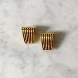 Vintage Gold Textured Rectangle Earrings