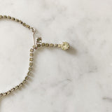 Vintage Baguette Chrystal Silver Necklace