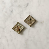 Vintage Square Crystal Sparkly Clip-On Earrings