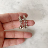 Vintage Crystal and Silver Dangly Clip-On Earrings
